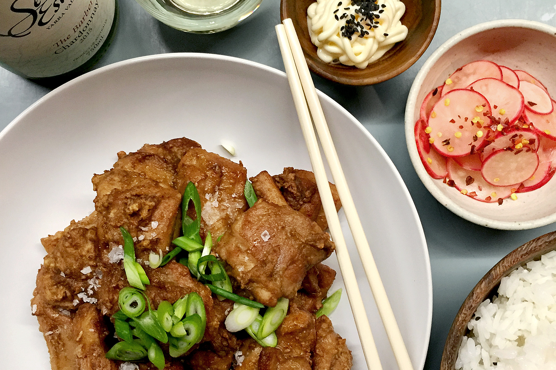 Japanese Fried Chicken With Pickled Radishes & Rice - The Drinks List